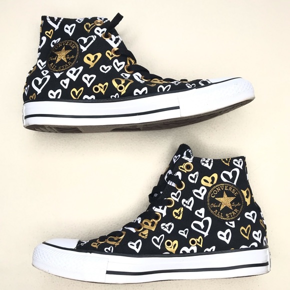 high top converse with heart